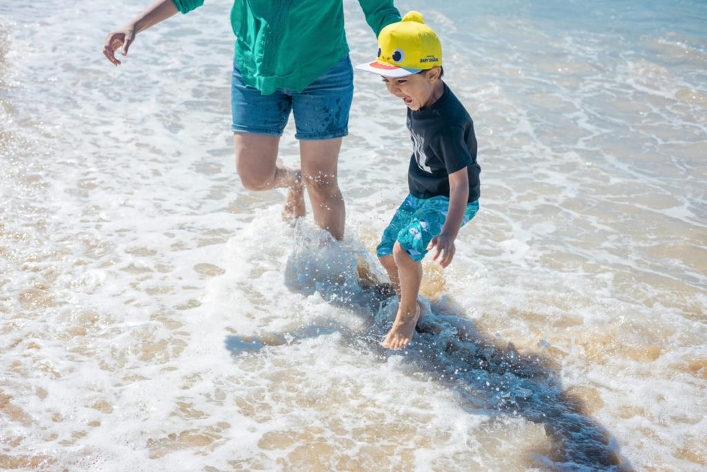 family on the beach